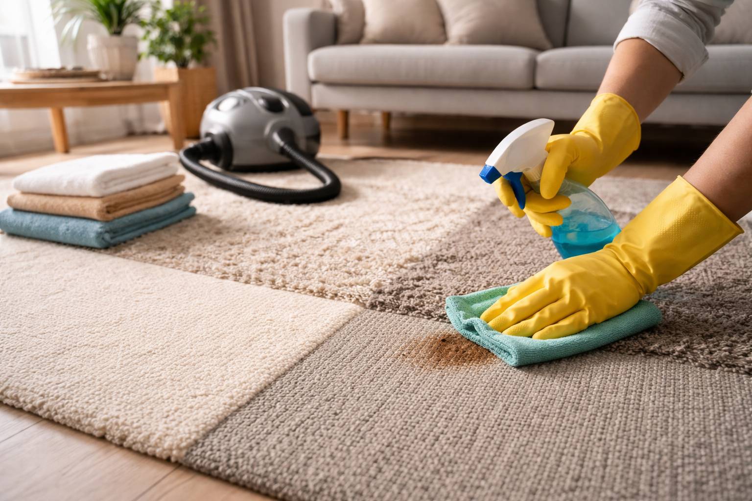 Cómo limpiar una alfombra en casa según el tejido (lana, pelo largo y sintética) sin dejar cercos Cómo limpiar una alfombra en casa según el tejido (lana, pelo largo y sintética) sin dejar cercos